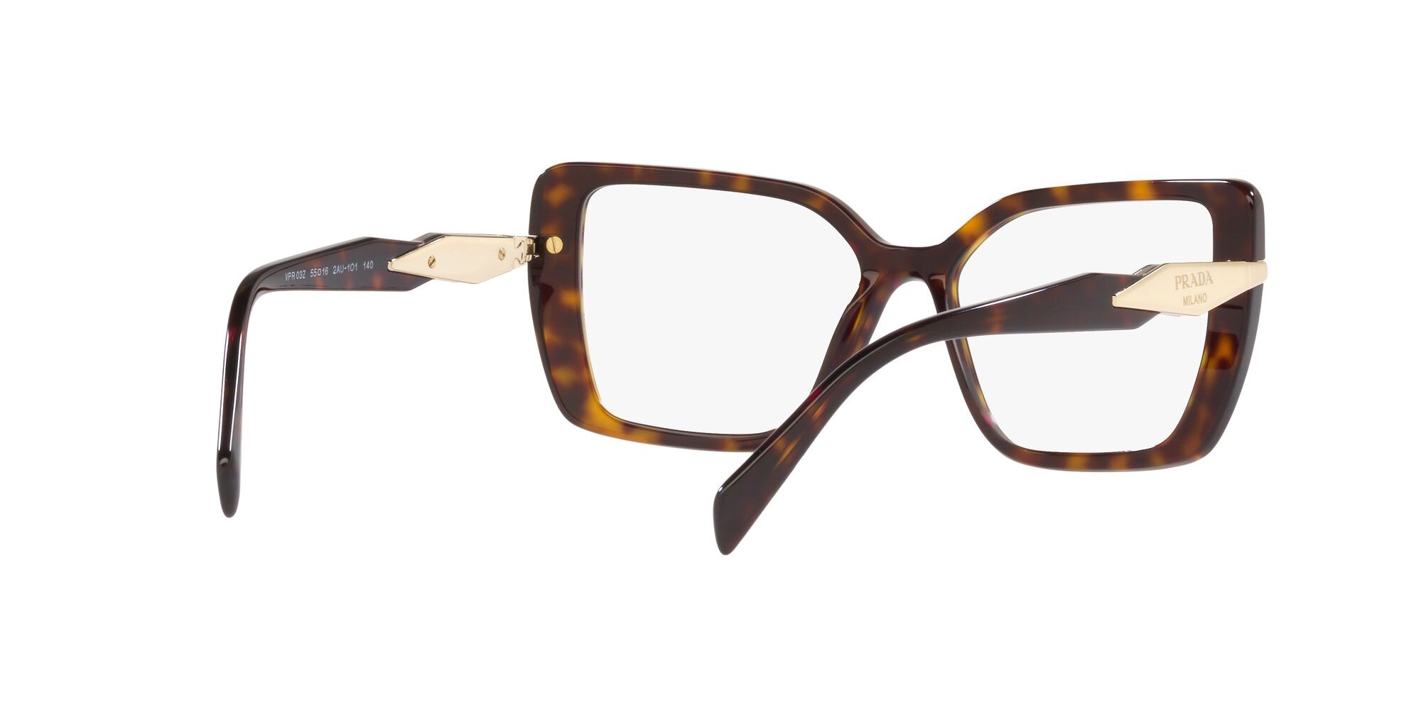 Eyeglasses Prada PR 03ZV (2AU1O1) color tartarugato shape square lenses lente demo