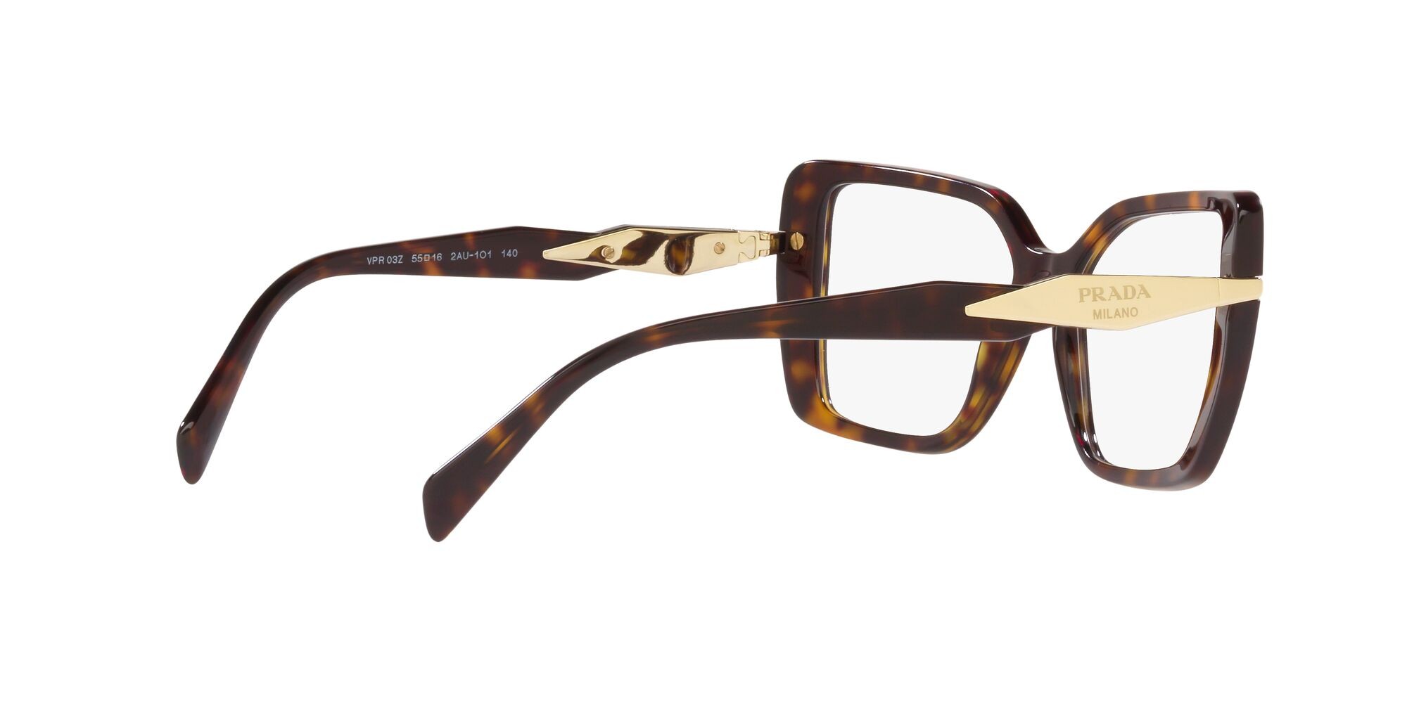 Eyeglasses Prada PR 03ZV (2AU1O1) color tartarugato shape square lenses lente demo