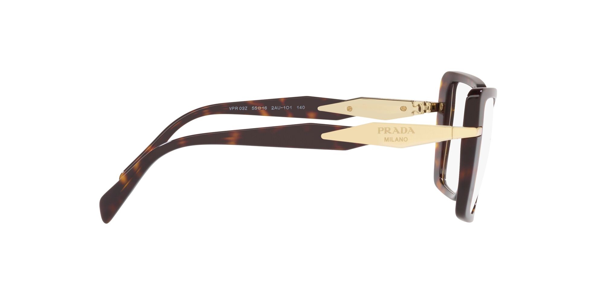 Eyeglasses Prada PR 03ZV (2AU1O1) color tartarugato shape square lenses lente demo