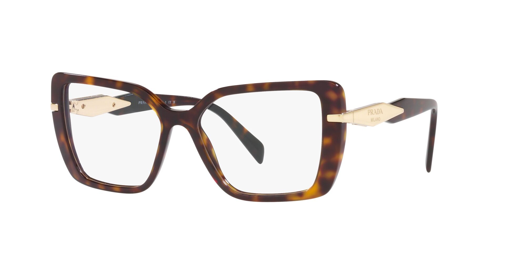 Eyeglasses Prada PR 03ZV (2AU1O1) color tartarugato shape square lenses lente demo