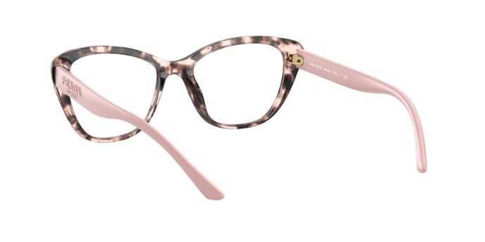 Eyeglasses Prada PR 04WV (ROJ1O1) color pink havana shape butterfly lenses demo lens