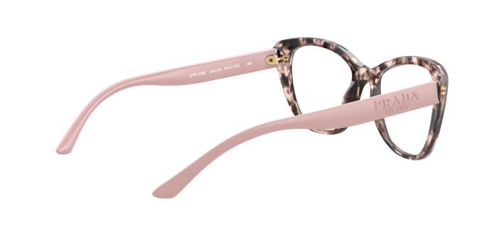 Eyeglasses Prada PR 04WV (ROJ1O1) color pink havana shape butterfly lenses demo lens