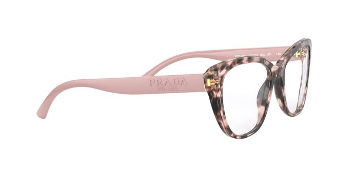 Eyeglasses Prada PR 04WV (ROJ1O1) color pink havana shape butterfly lenses demo lens