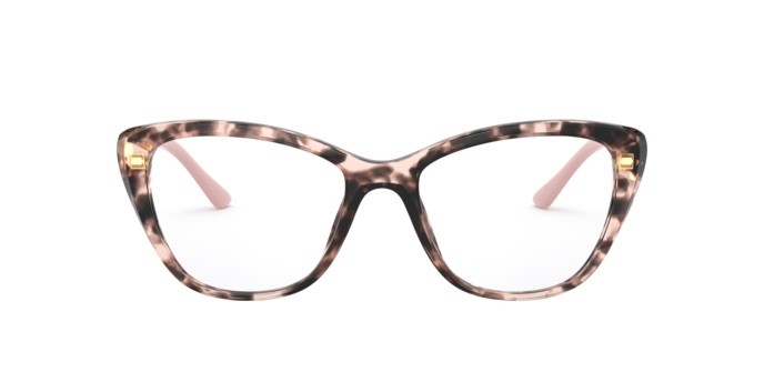 Eyeglasses Prada PR 04WV (ROJ1O1) color pink havana shape butterfly lenses demo lens