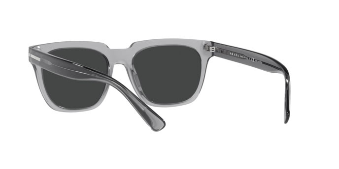 Sunglasses Prada PR 04YS (08U08G) color trasparent grey shape square lenses polar black