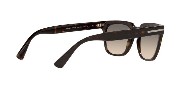 Occhiali da sole Prada PR 04YS (2AU718) colore tortoise forma quadrato lenti clear gradient grey