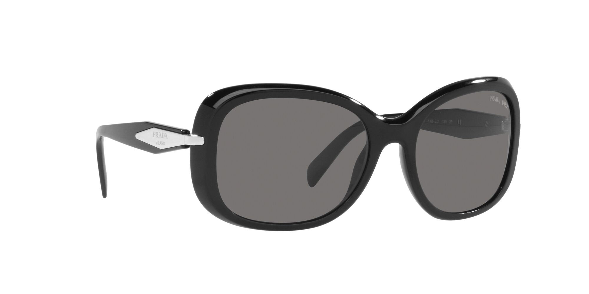 Sonnenbrillen Prada PR 04ZS (1AB5Z1) farbe nero form rechteckig gläser polar grigio scuro