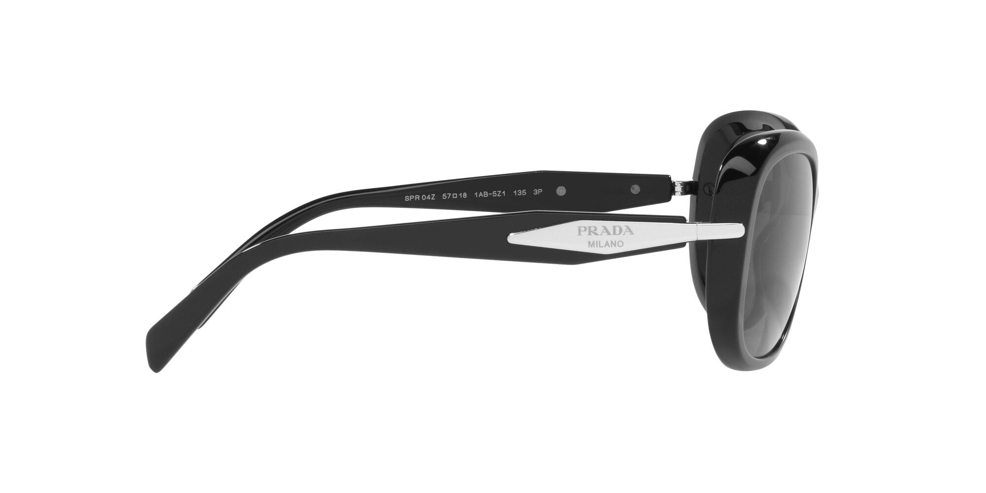 Sonnenbrillen Prada PR 04ZS (1AB5Z1) farbe nero form rechteckig gläser polar grigio scuro