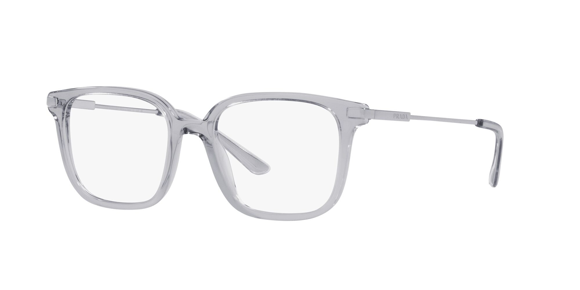 Brillen Prada PR 04ZV (U431O1) farbe grigio crystal form quadratisch gläser lente demo