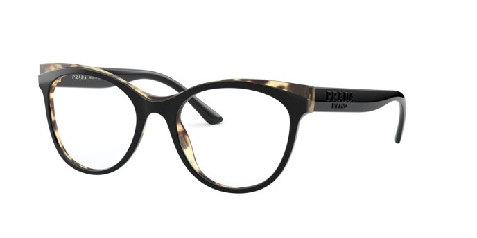 Eyeglasses Prada PR 05WV (3891O1) color black/havana shape butterfly lenses demo lens