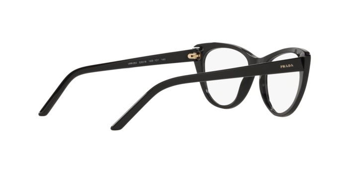 Brillen Prada Millennials PR 05XV (1AB1O1) farbe black form cat-eye gläser demo lens