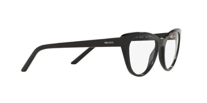 Brillen Prada Millennials PR 05XV (1AB1O1) farbe black form cat-eye gläser demo lens