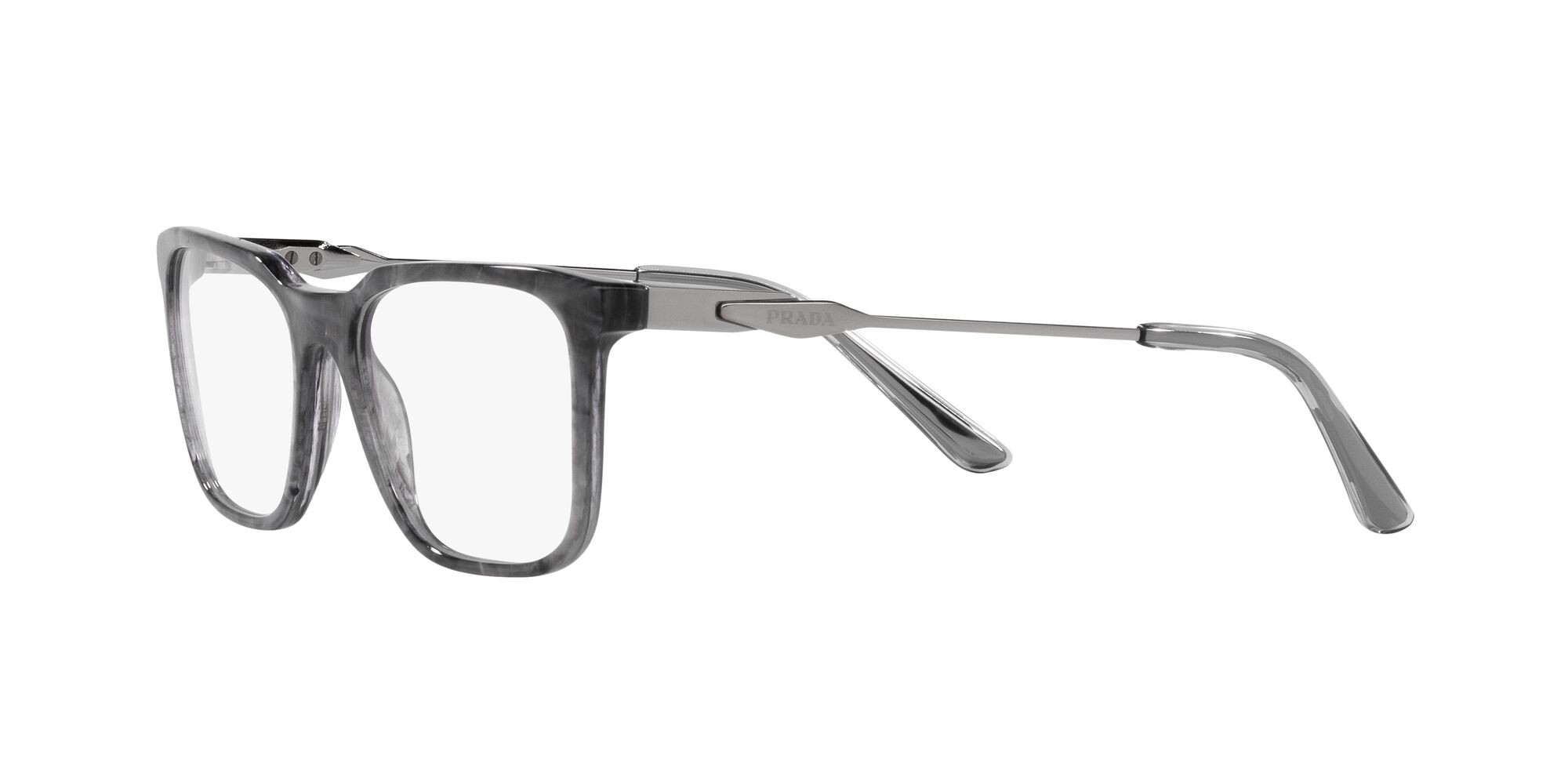 Eyeglasses Prada PR 05ZV (13F1O1) color graphite stone shape rectangle lenses lente demo