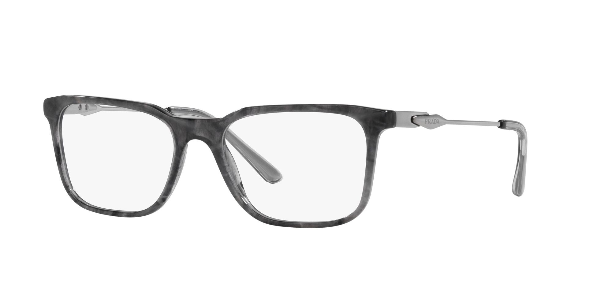 Eyeglasses Prada PR 05ZV (13F1O1) color graphite stone shape rectangle lenses lente demo