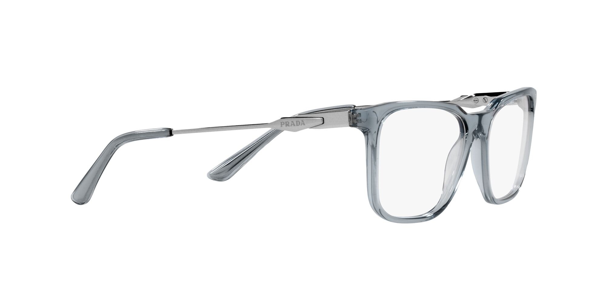 Eyeglasses Prada PR 05ZV (19F1O1) color crystal graphite shape rectangle lenses lente demo