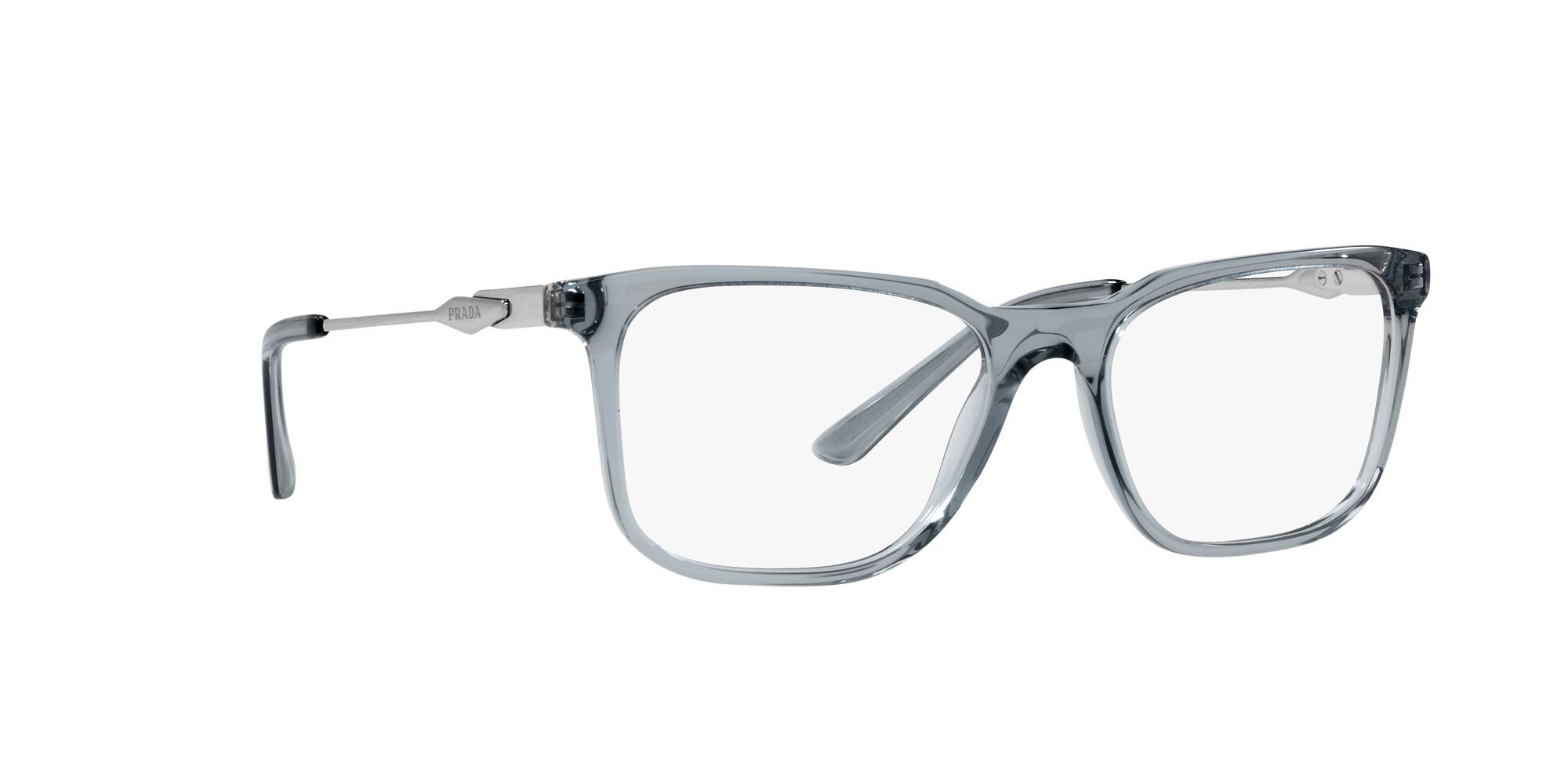 Eyeglasses Prada PR 05ZV (19F1O1) color crystal graphite shape rectangle lenses lente demo