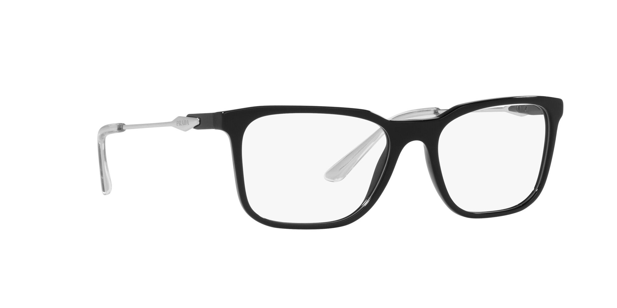 Eyeglasses Prada PR 05ZV (1AB1O1) color nero shape rectangle lenses lente demo