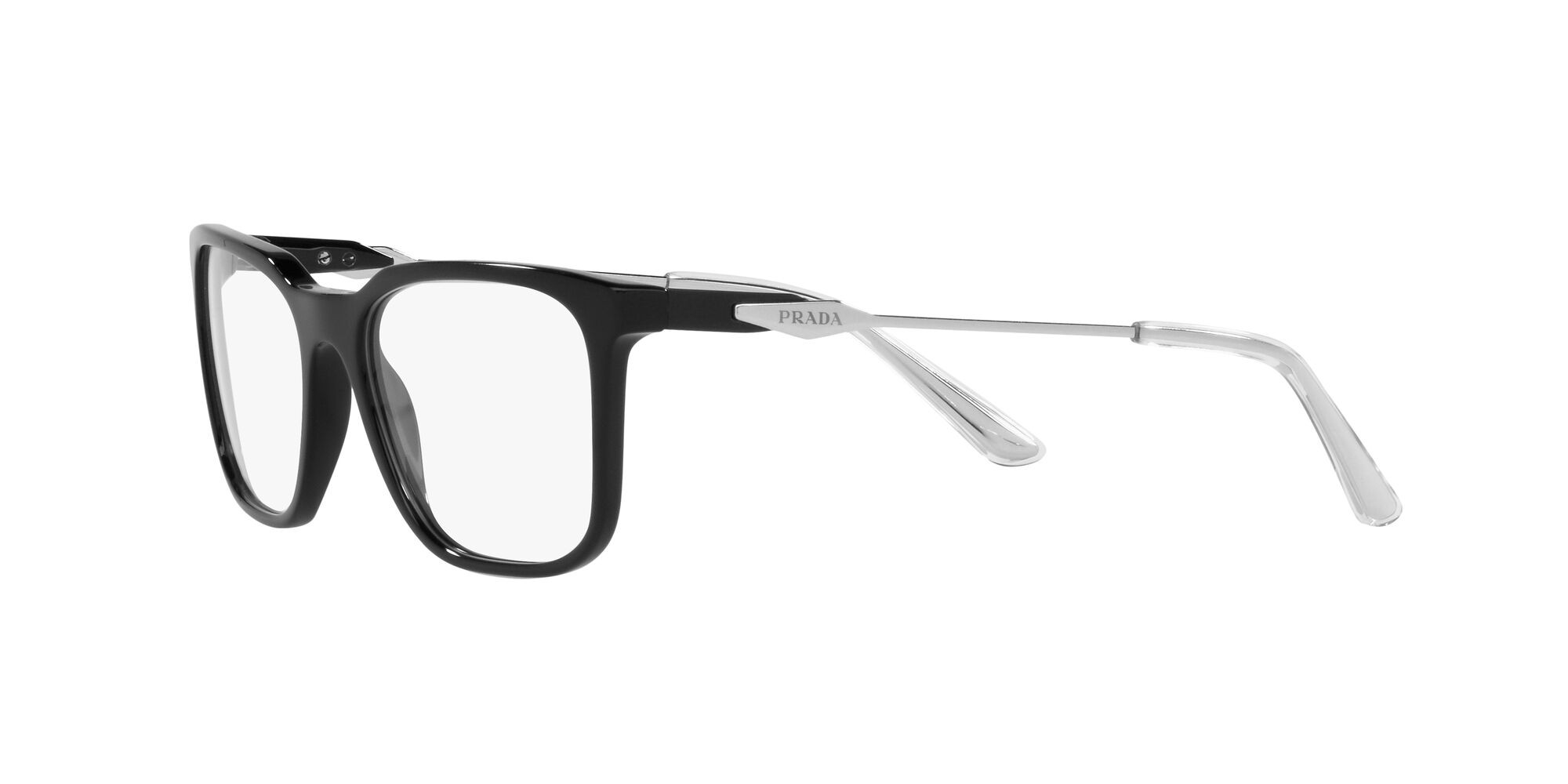 Eyeglasses Prada PR 05ZV (1AB1O1) color nero shape rectangle lenses lente demo