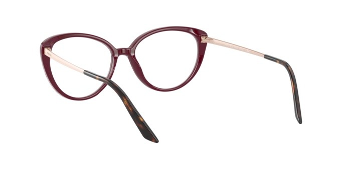 Brillen Prada PR 06WV (UAN1O1) farbe bordeaux form rund gläser demo lens