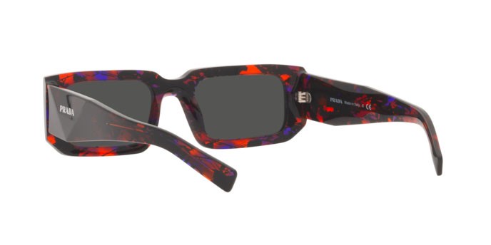 Occhiali da sole Prada PR 06YS (06V5S0) colore abstract orange forma rettangolare lenti dark grey
