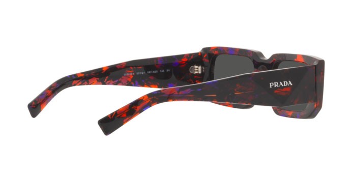 Occhiali da sole Prada PR 06YS (06V5S0) colore abstract orange forma rettangolare lenti dark grey