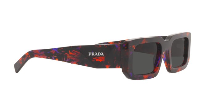 Occhiali da sole Prada PR 06YS (06V5S0) colore abstract orange forma rettangolare lenti dark grey