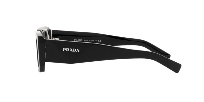 Occhiali da sole Prada PR 06YS (09Q5S0) colore black/white forma rettangolare lenti dark grey