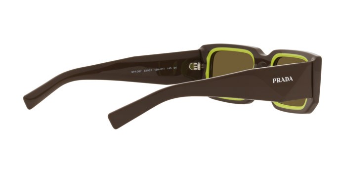 Sunglasses Prada PR 06YS (15M01T) color loden/cedar shape rectangle lenses marrone scuro