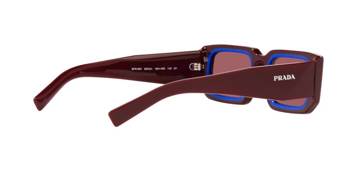 Occhiali da sole Prada PR 06YS (16M08S) colore etruscan/blue forma rettangolare lenti violetto scuro