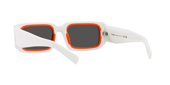 Sonnenbrillen Prada PR 06YS (17M5S0) farbe talc/orange form rechteckig gläser grigio scuro