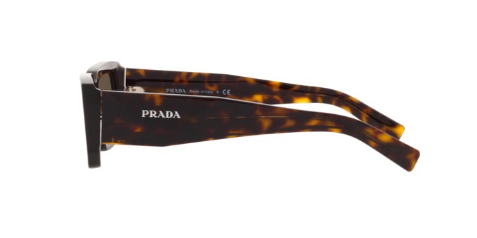 Sunglasses Prada PR 06YS (2AU8C1) color tortoise shape rectangle lenses dark brown