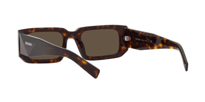 Sunglasses Prada PR 06YS (2AU8C1) color tortoise shape rectangle lenses dark brown