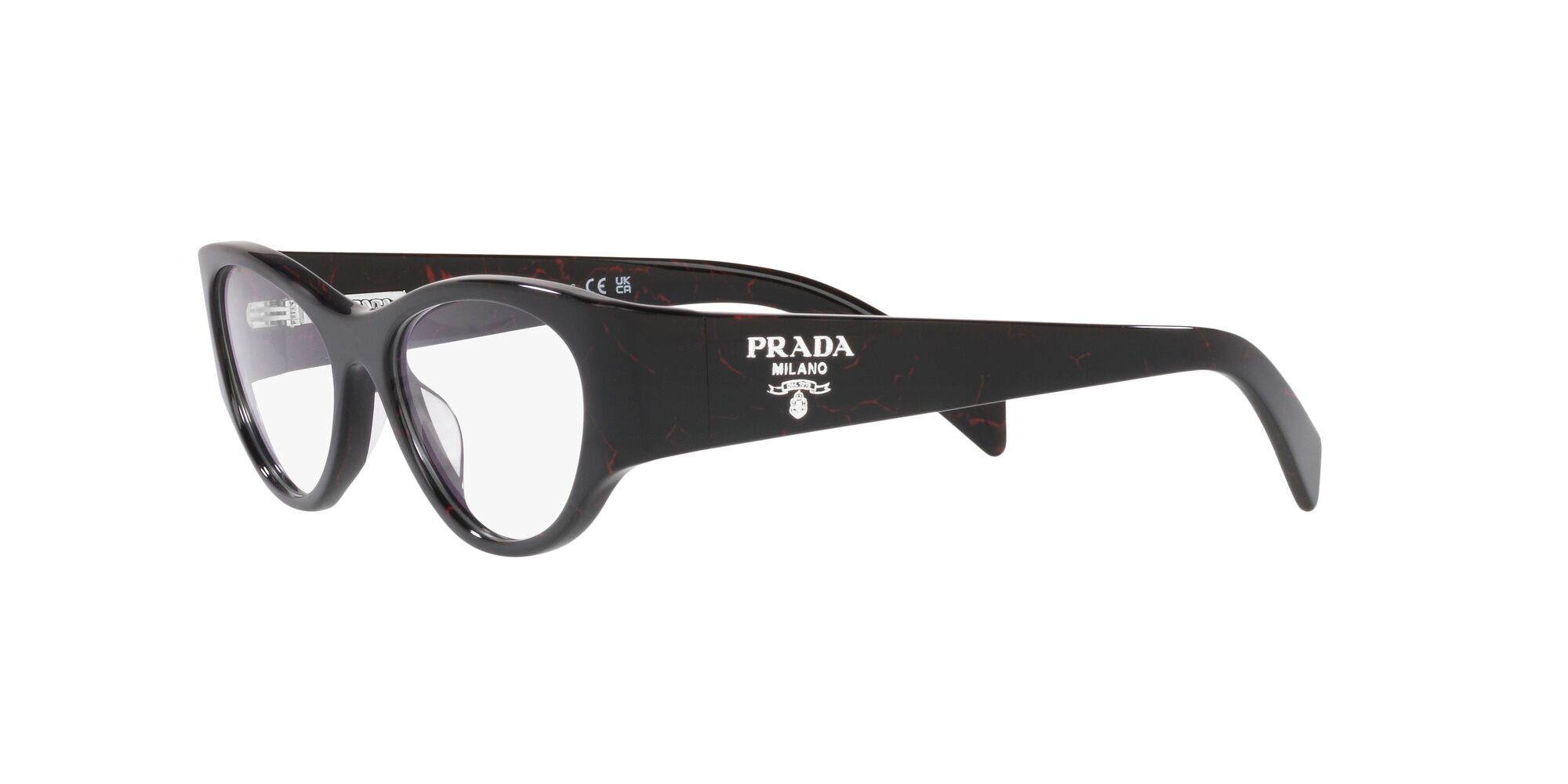 Brillen Prada PR 06ZV (11F1O1) farbe etruscan black marble form schmetterling gläser lente demo