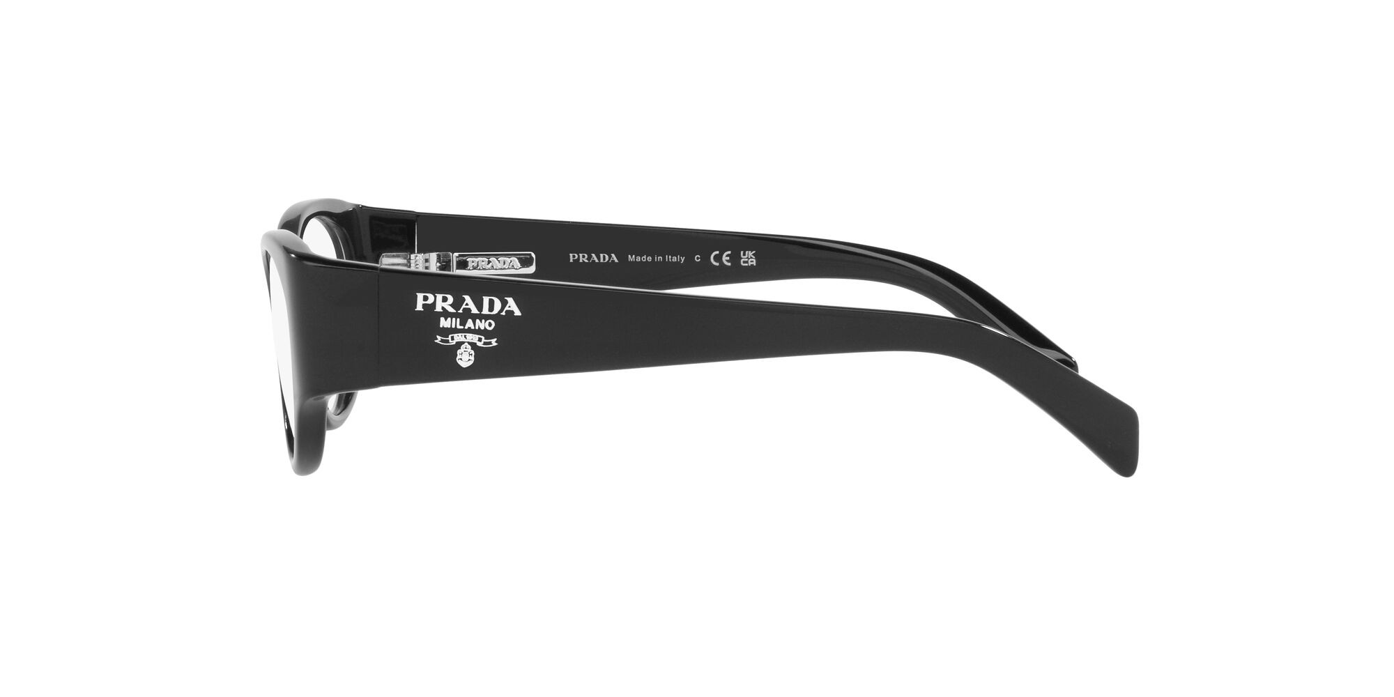 Brillen Prada PR 06ZV (1AB1O1) farbe nero form schmetterling gläser lente demo
