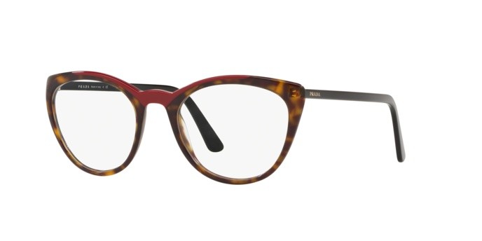 Brillen Prada Conceptual PR 07VV (3201O1) farbe havana/red form schmetterling gläser demo lens