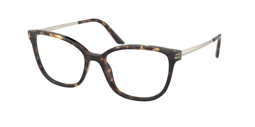 Brillen Prada PR 07WV (06N1O1) farbe dark havana/medium havana form cat-eye gläser demo lens