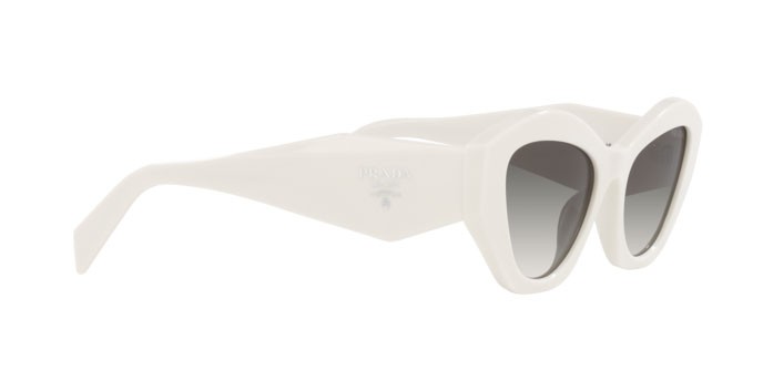 Occhiali da sole Prada PR 07YS (142130) colore white forma irregolare lenti grey gradient