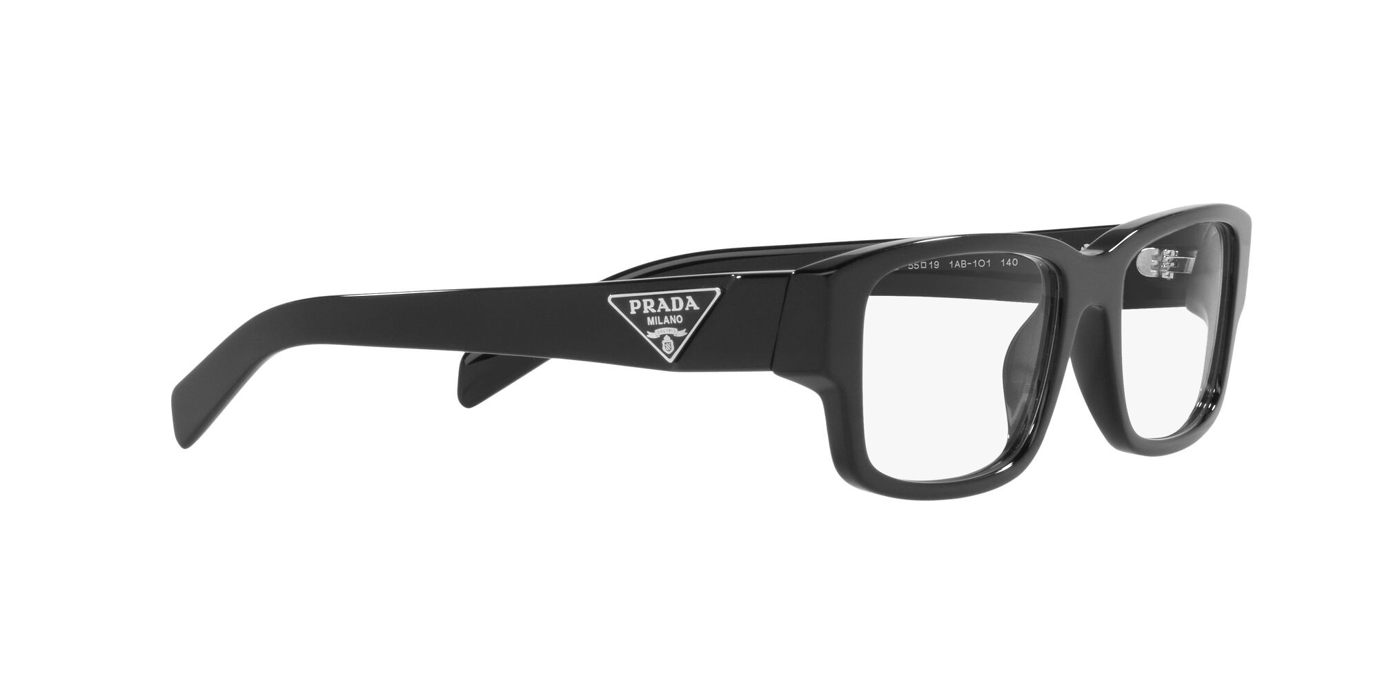 Eyeglasses Prada PR 07ZV (1AB1O1) color nero shape rectangle lenses lente demo