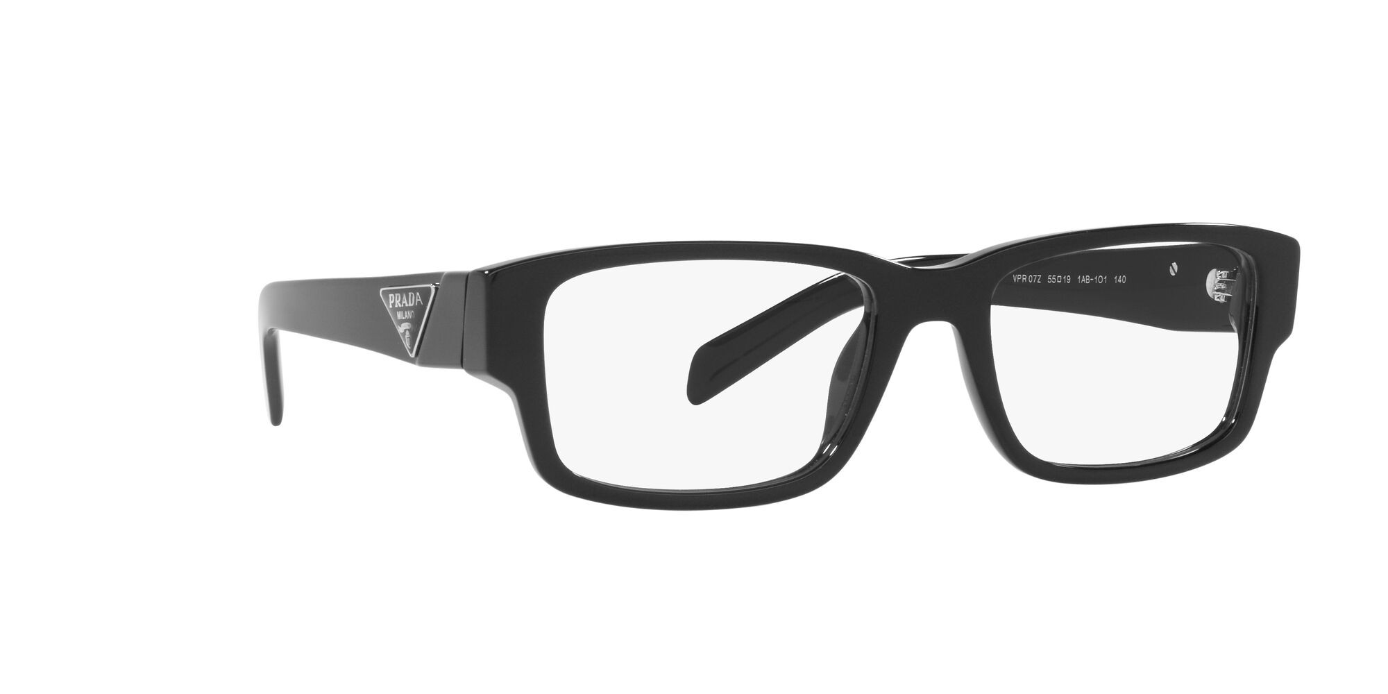 Eyeglasses Prada PR 07ZV (1AB1O1) color nero shape rectangle lenses lente demo