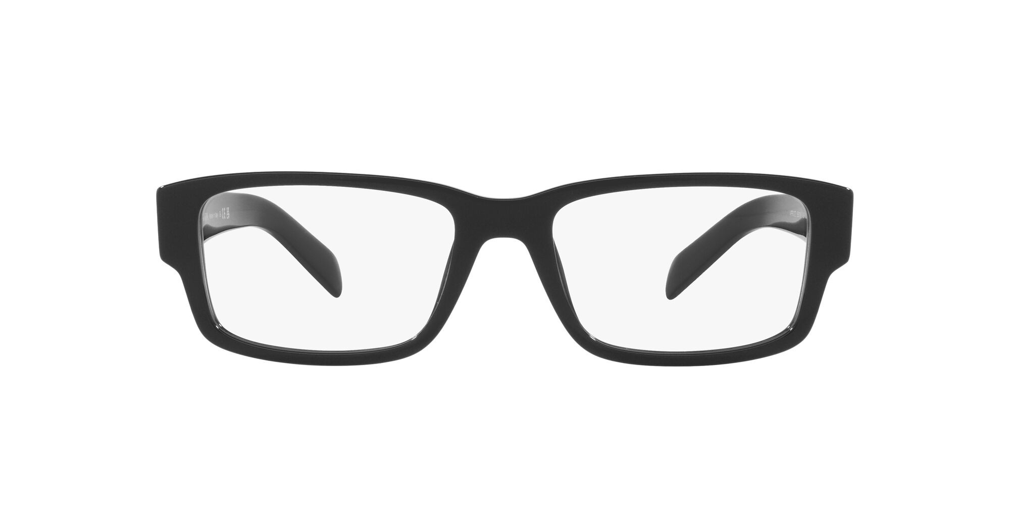 Eyeglasses Prada PR 07ZV (1AB1O1) color nero shape rectangle lenses lente demo