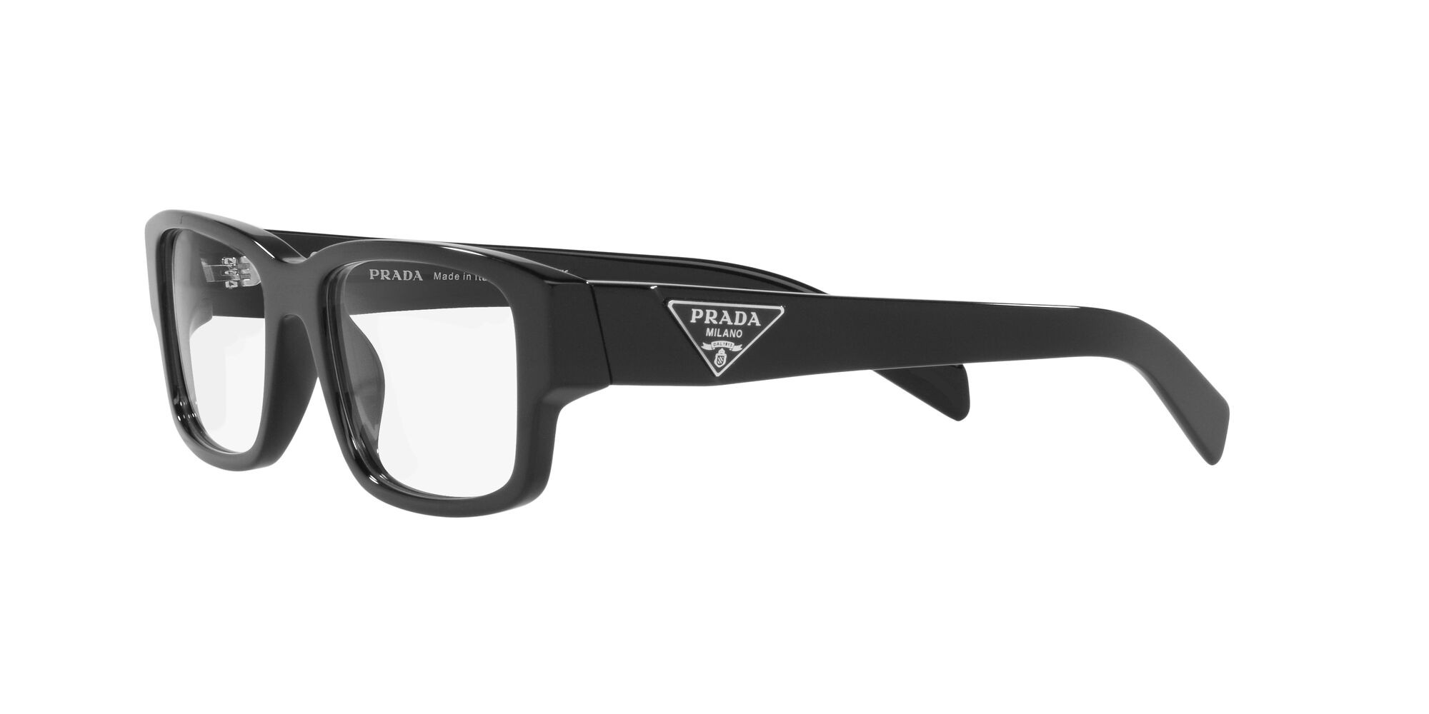 Eyeglasses Prada PR 07ZV (1AB1O1) color nero shape rectangle lenses lente demo