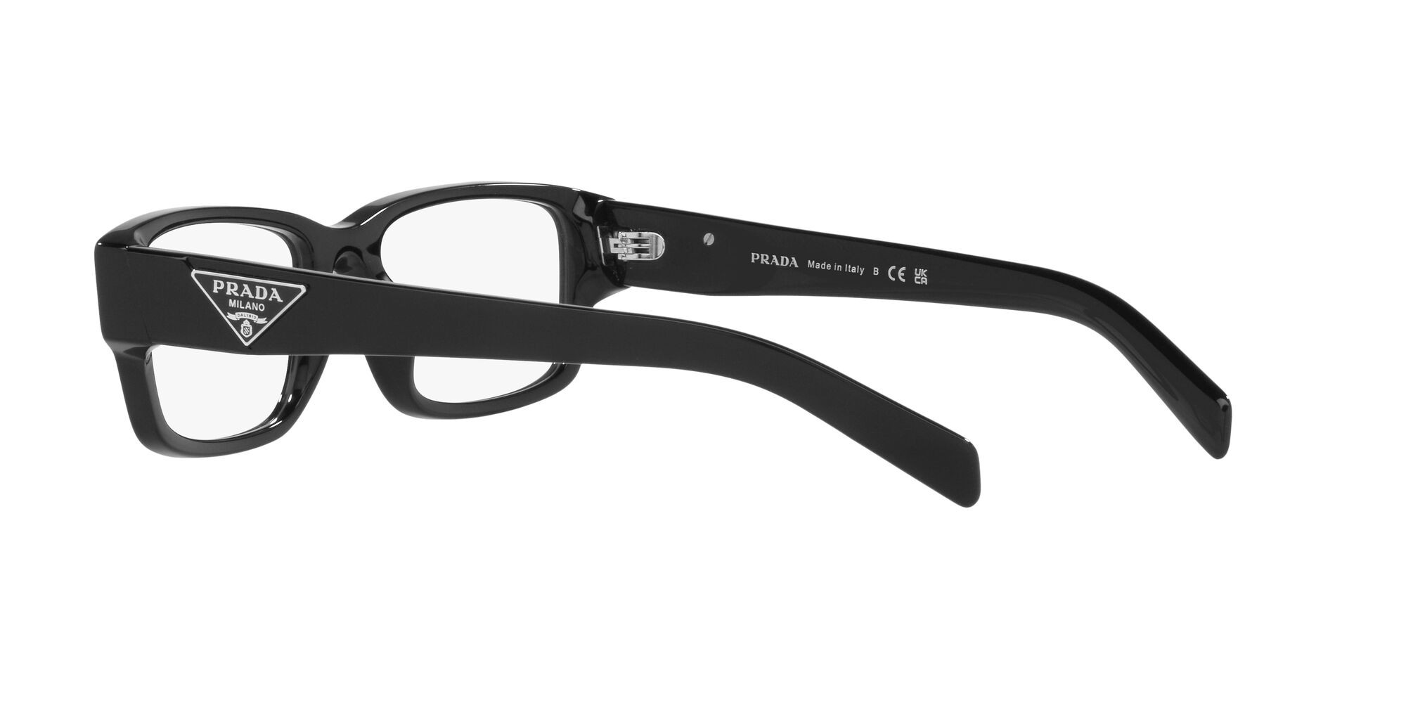 Eyeglasses Prada PR 07ZV (1AB1O1) color nero shape rectangle lenses lente demo