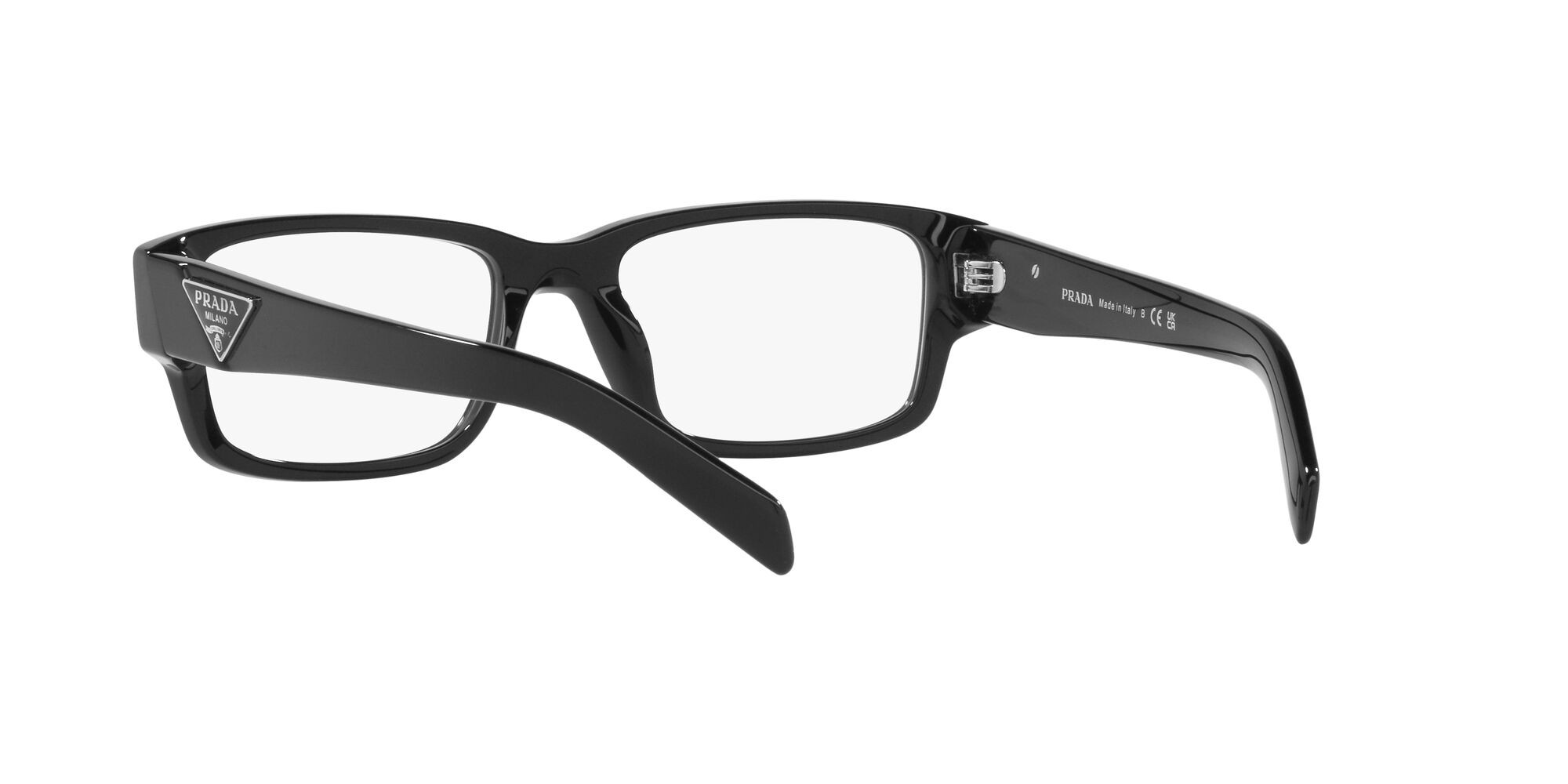 Eyeglasses Prada PR 07ZV (1AB1O1) color nero shape rectangle lenses lente demo