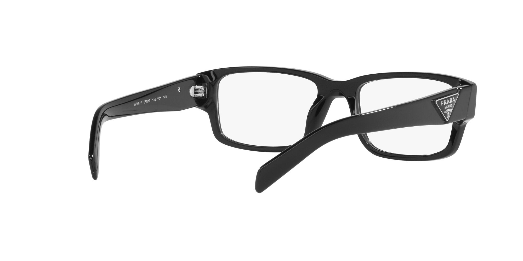 Eyeglasses Prada PR 07ZV (1AB1O1) color nero shape rectangle lenses lente demo