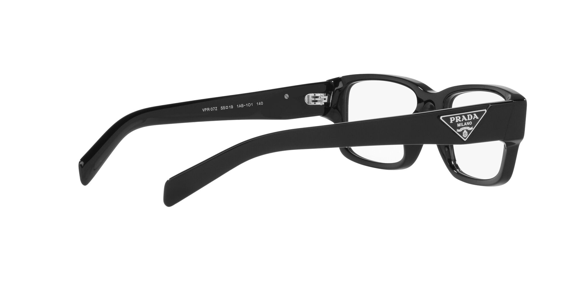 Eyeglasses Prada PR 07ZV (1AB1O1) color nero shape rectangle lenses lente demo
