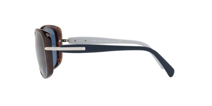 Sonnenbrillen Prada PR 08OS (2AU1V1) farbe havana form rechteckig gläser blue