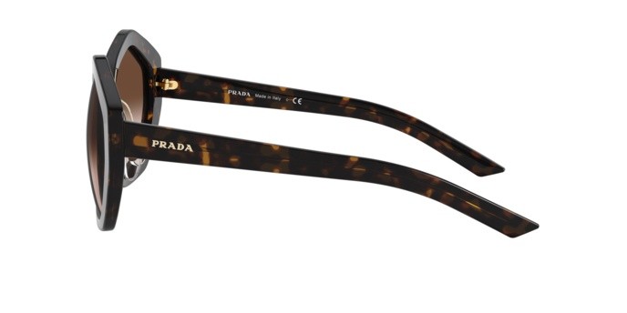 Sonnenbrillen Prada PR 08XS (2AU6S1) farbe havana form unregelmäßig gläser brown gradient