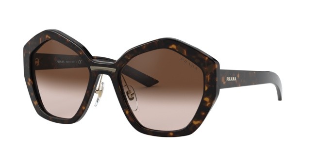 Sonnenbrillen Prada PR 08XS (2AU6S1) farbe havana form unregelmäßig gläser brown gradient
