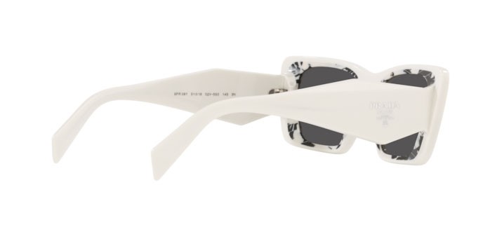 Sonnenbrillen Prada Symbole PR 08YS (02V5S0) farbe white/havana black form schmetterling gläser dark grey