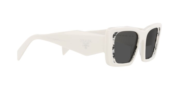 Sonnenbrillen Prada Symbole PR 08YS (02V5S0) farbe white/havana black form schmetterling gläser dark grey